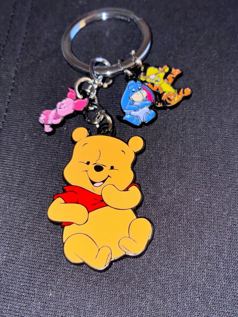 Winnie the Pooh Enamel Keychain Charm - Yellow/Red
